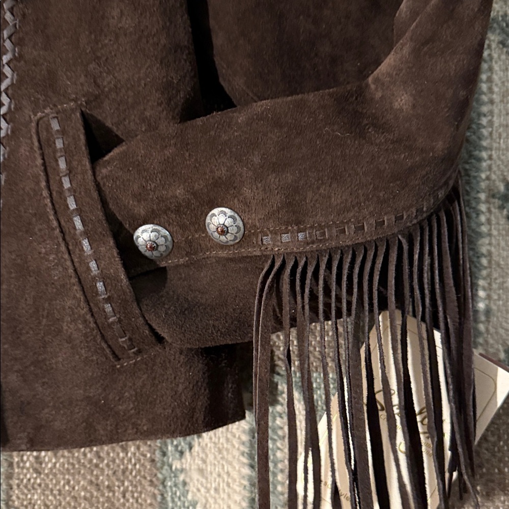 Scully Western Wear Beaded Fringe Jacket in espesso leather. New with tags. - Picture 9 of 11
